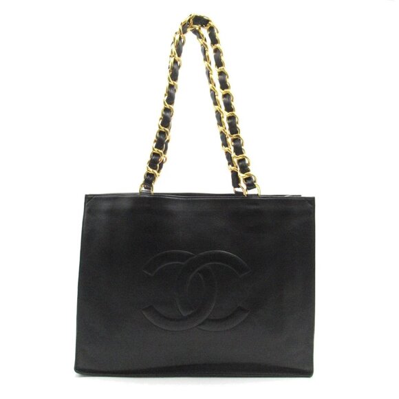 Authentic CHANEL Jumbo XL Shopping Tote Timeless Classic Black Lambskin Vintage - Picture 1 of 14